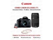 Combo Canon EOS 2000D (T7) Kit 18-55mm + 75-300mm. + Memoria. Adquirilo en cuota