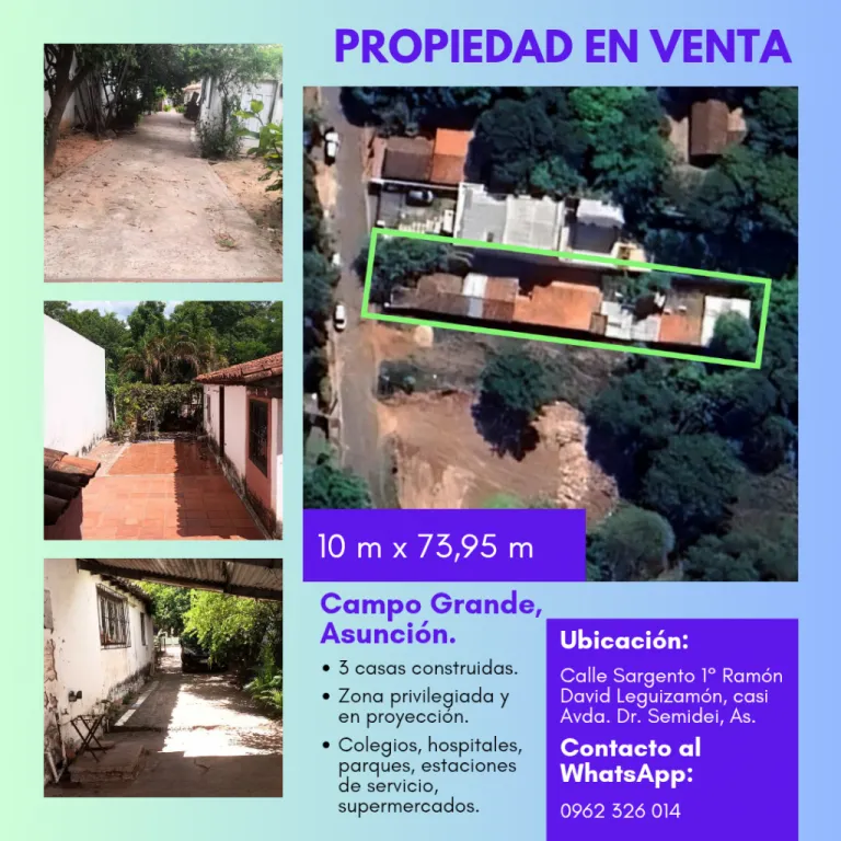 TERRENO EN VENTA - CAMPO GRANDE, ASUNCIÓN (Zona Cerro Corá, Primer Presidente, Mburucuya) — foto 3