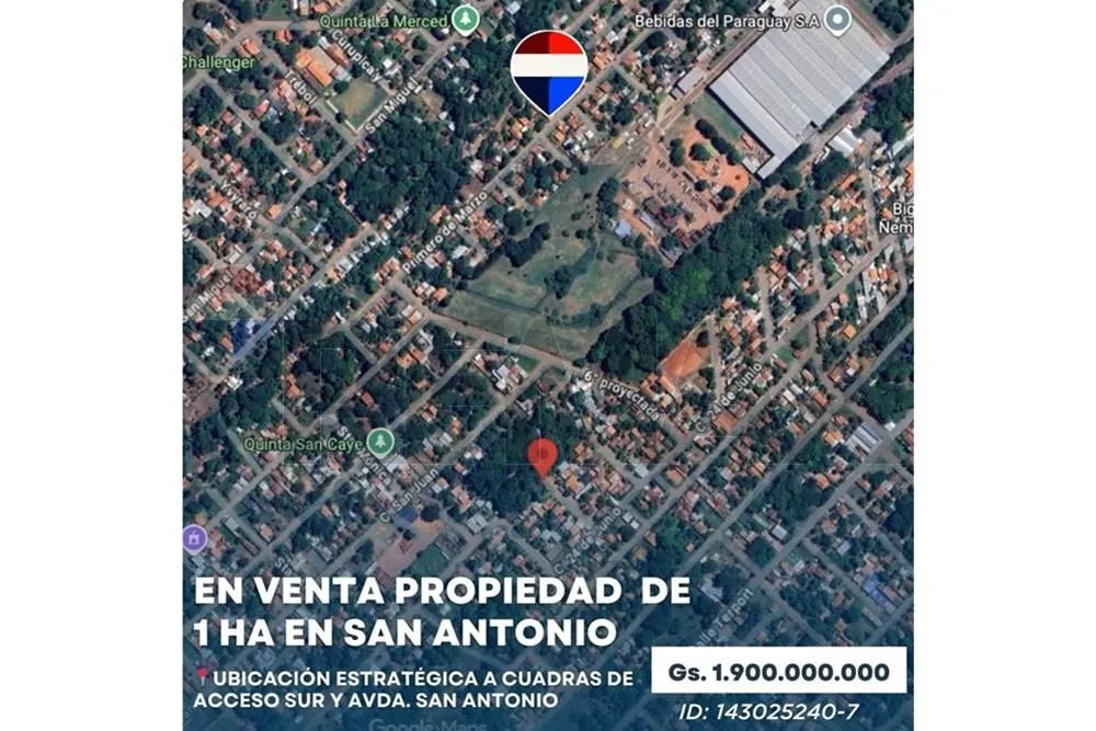 VENDO 1 HECTAREA EN SAN ANTONIO ZONA ACHUCARRO CACCESO PACCESO SUR Y AVDA SAN ANTONIO — foto 2