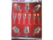 Juego de copas para Champangne CRISTAL BOHEMIA