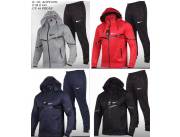 ▪️Conjunto acetato Nike para caballero, campera con capucha y pantalón con bolsillo y cord