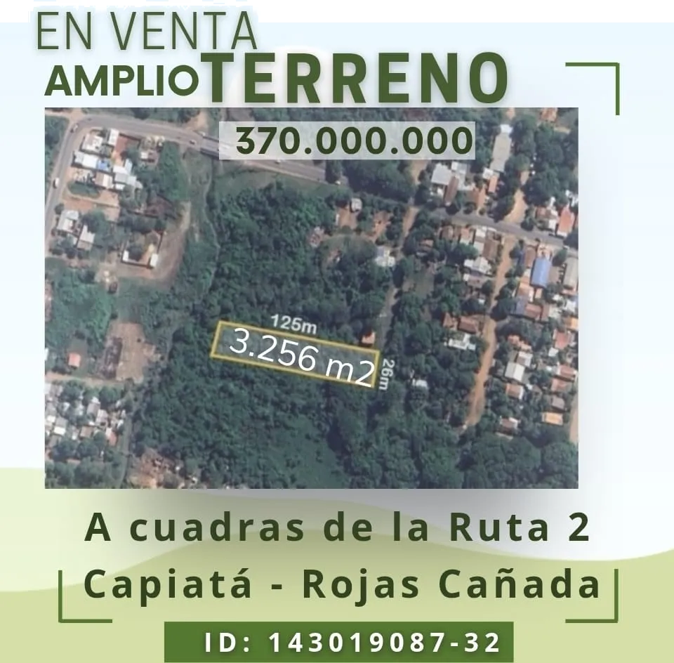Vendo amplio terreno de 3.256 m2 en Capiatá a cuadras de la Ruta 2 — foto 2