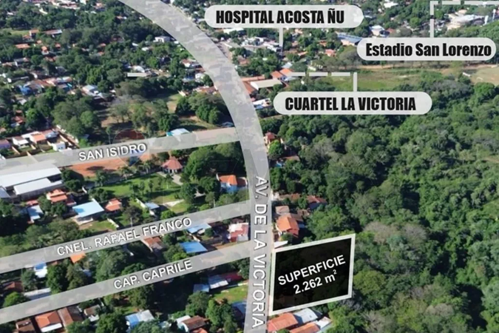 VENDO TERRENP SAVDA.LA VICTORIA 2.262 M2 REDUCTO-SAN LORENZO CFRENTE 32,5 M2 — foto 2