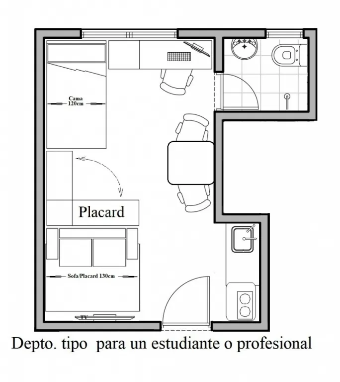 Vendo Monoambiente zona UNA San Lorenzo, amobl y Equip. — foto 3