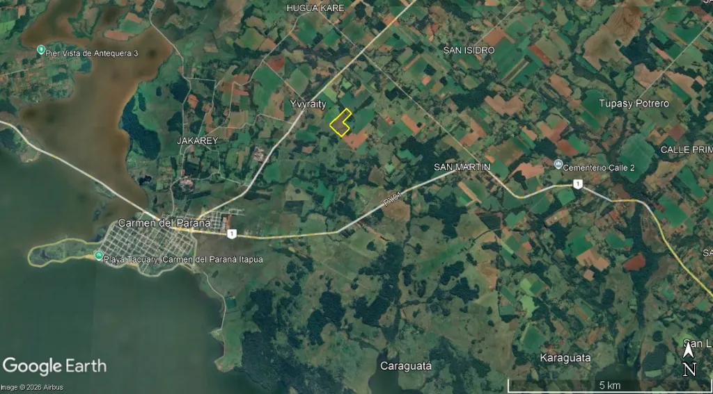 20 has. entre Carmen del Paraná y Fram - Itapúa. — foto 3