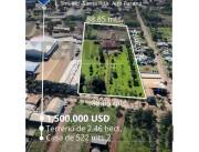 VENDO S/AVDA.PRINCIPAL Q VA A LA EXPO TERRENO 2 46 HECTÁREAS A 200MTRS RUTA VI-Z.COMERCIAS