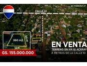 Terreno en venta – Fracción La Chacra, Km 10