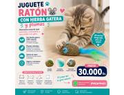 Juguete Ratón con Hierba Gatera y Plumas