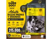 🐶💛 THREE DOGS Premium Especial Adultos - 20+2 Kilos 💛🐶