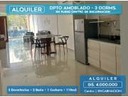 DPTO AMOBLADO EN ENCARNACION | 3 DORMS - 2 BAÑOS - En pleno centro con todo a mano!